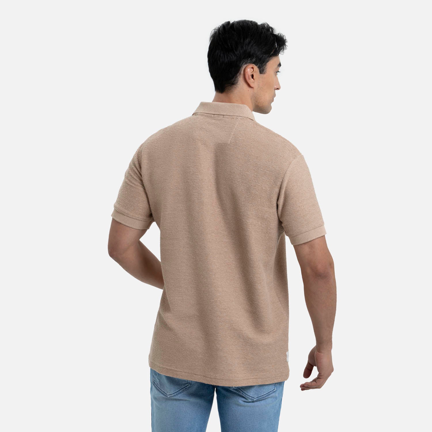 POLO MANGA CORTA COLOR CAMEL