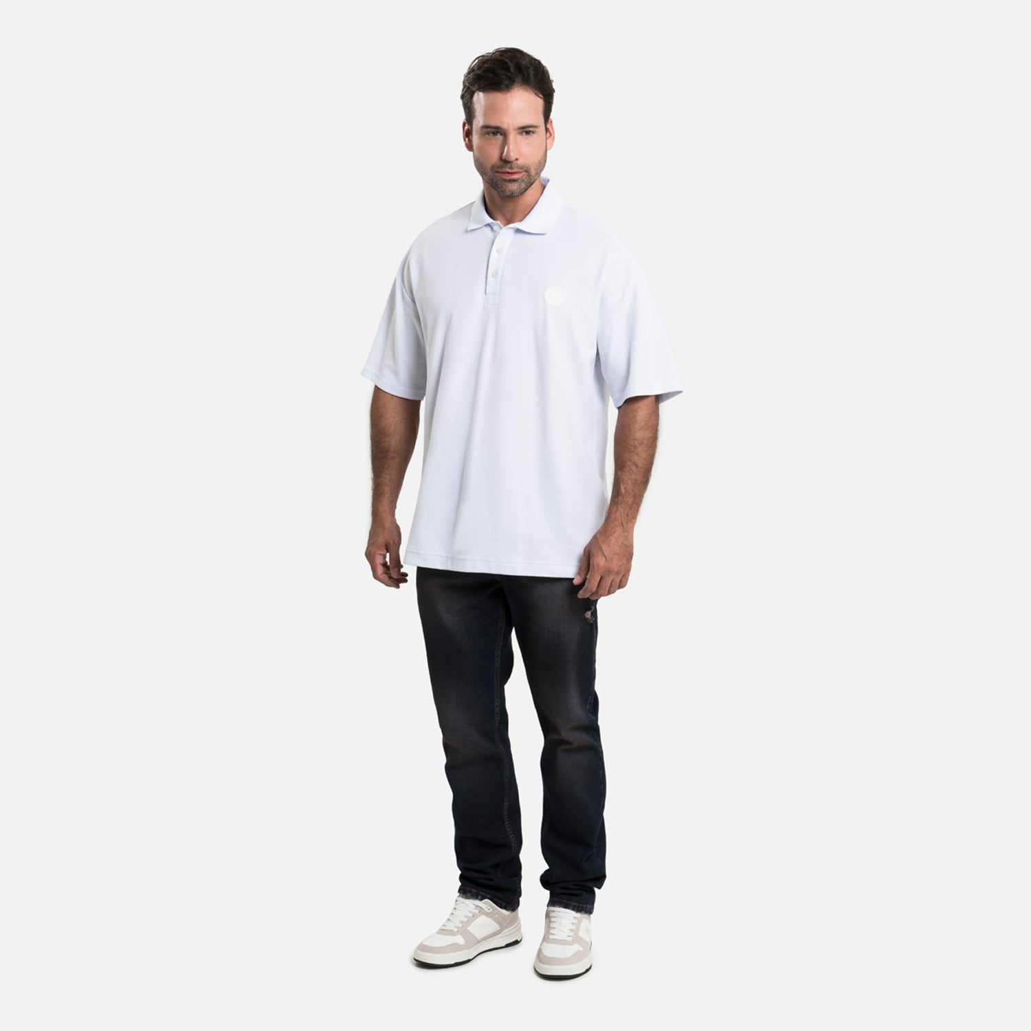 POLO MANGA LARGA COLOR BLANCO BLANCO