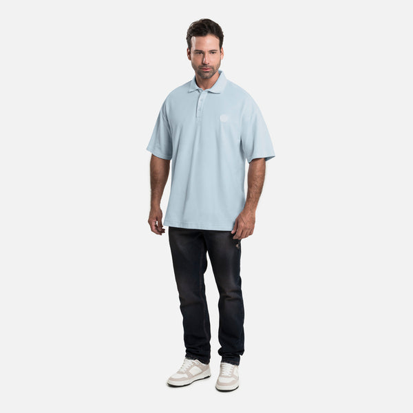 POLO MANGA LARGA COLOR AZUL CHAMBRAY