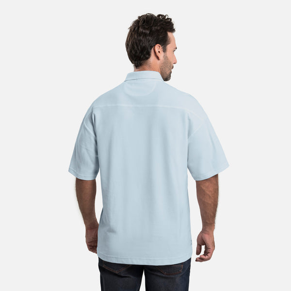POLO MANGA LARGA COLOR AZUL CHAMBRAY