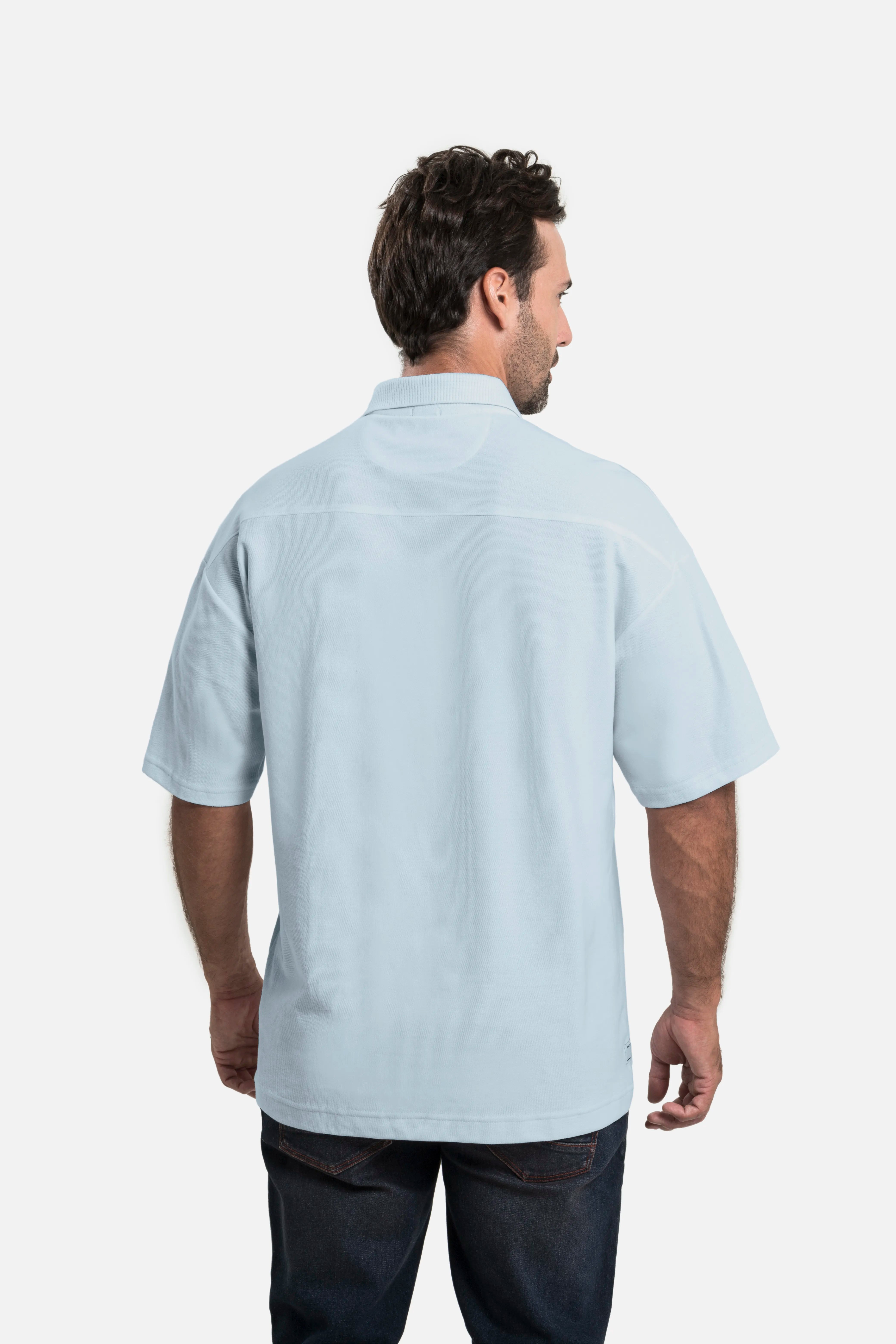POLO MANGA LARGA COLOR AZUL CHAMBRAY