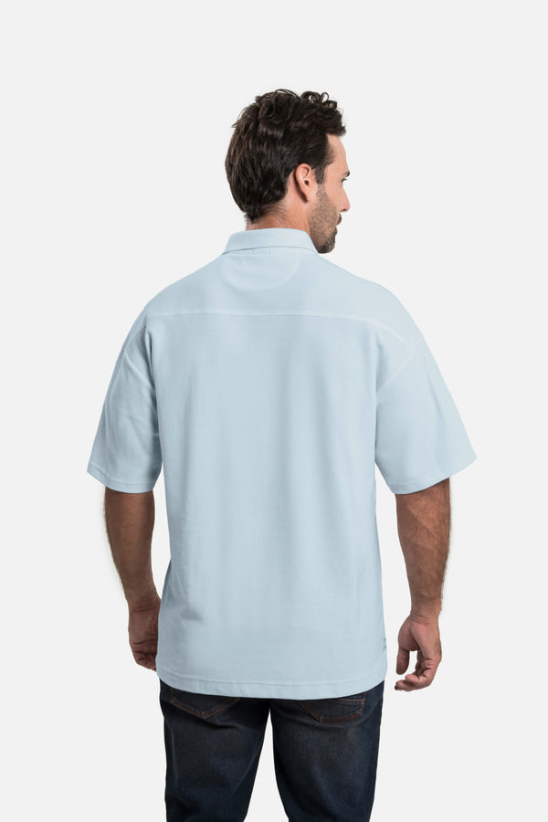 POLO MANGA LARGA COLOR AZUL CHAMBRAY