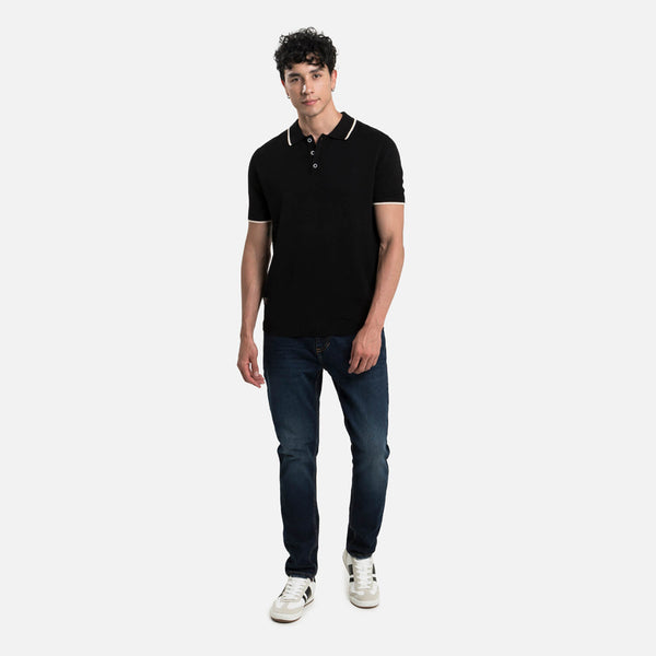 POLO MANGA CORTA COLOR NEGRO