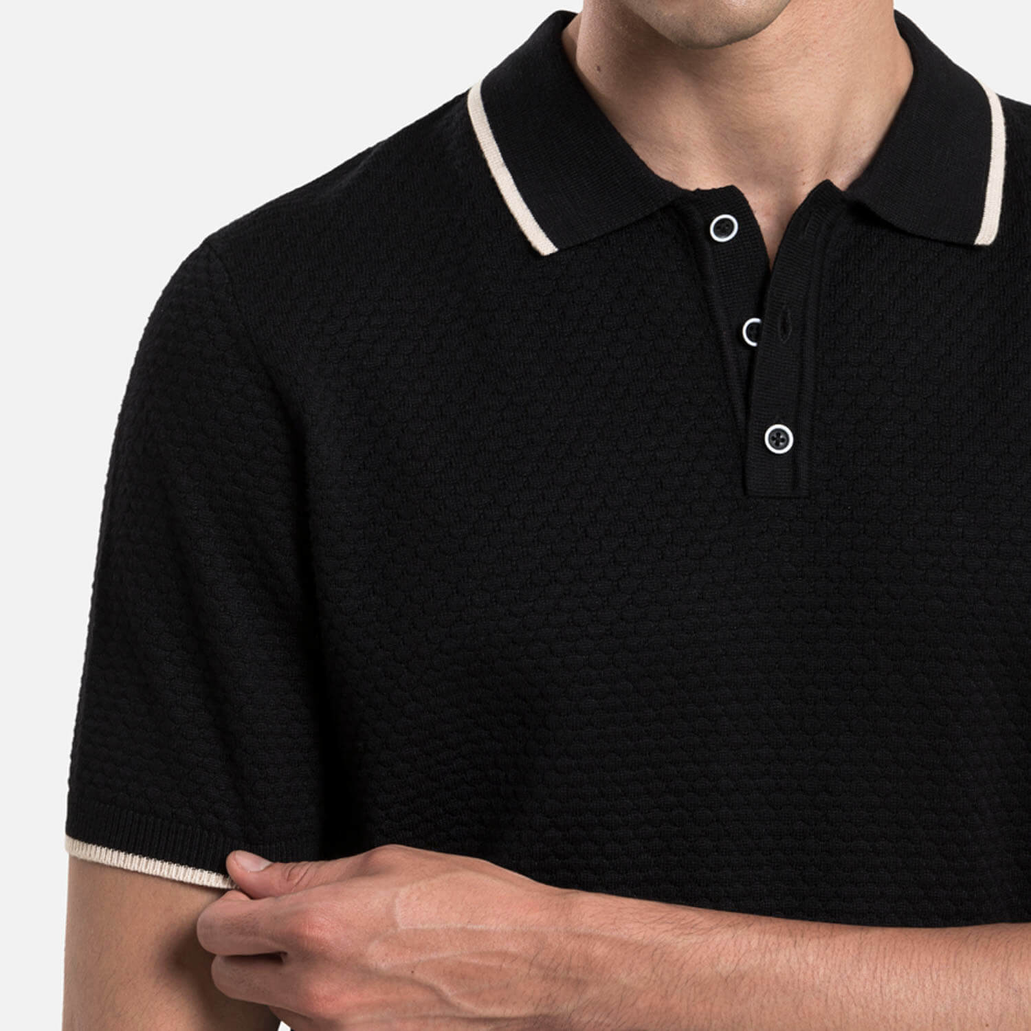 POLO MANGA CORTA COLOR NEGRO