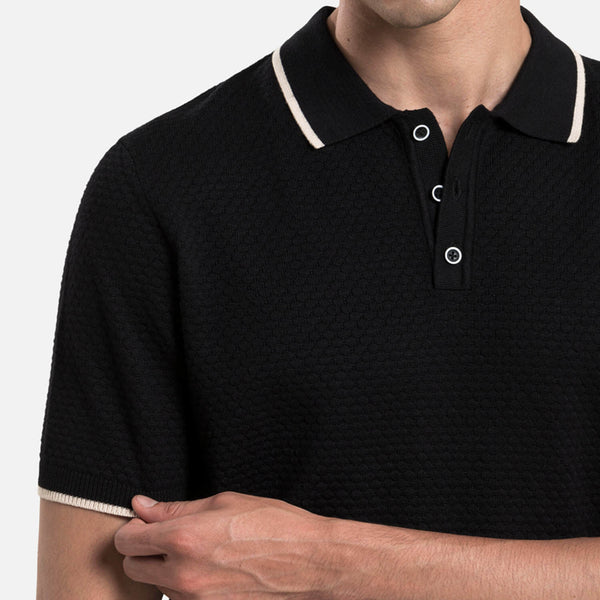 POLO MANGA CORTA COLOR NEGRO