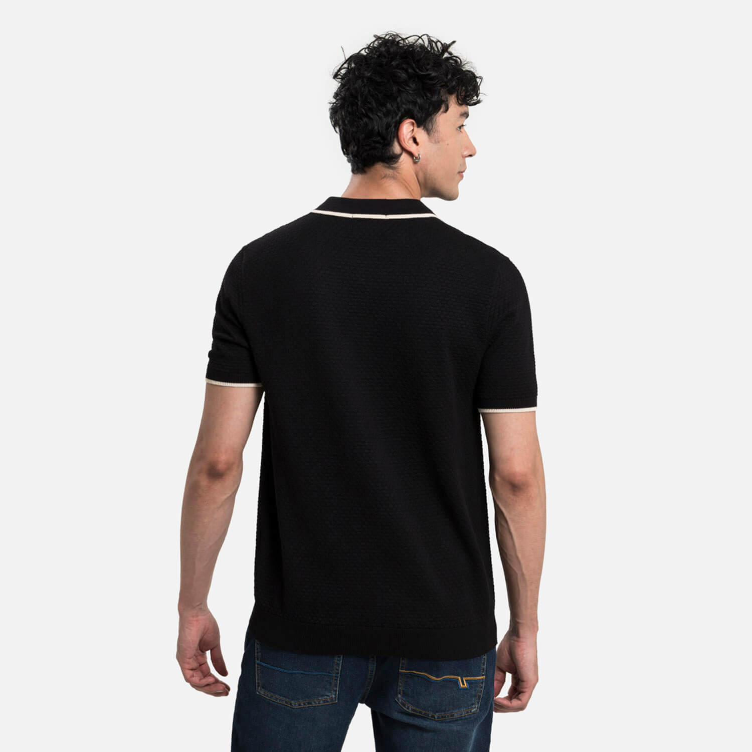 POLO MANGA CORTA COLOR NEGRO