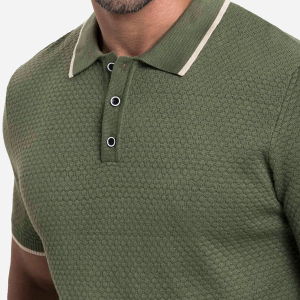 POLO MANGA CORTA COLOR VERDE OIL