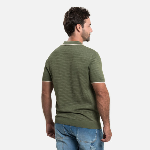 POLO MANGA CORTA COLOR VERDE OIL