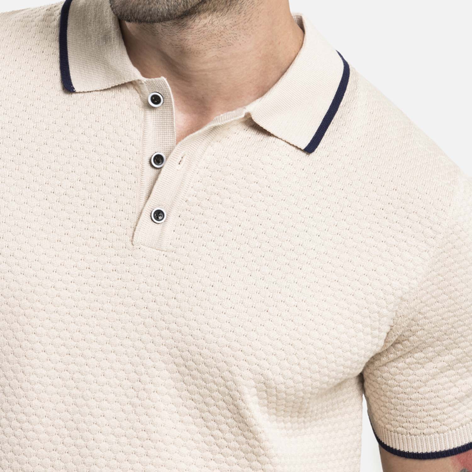 POLO MANGA CORTA COLOR IVORY