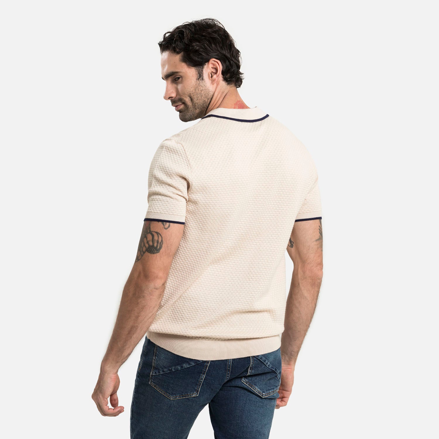 POLO MANGA CORTA COLOR IVORY