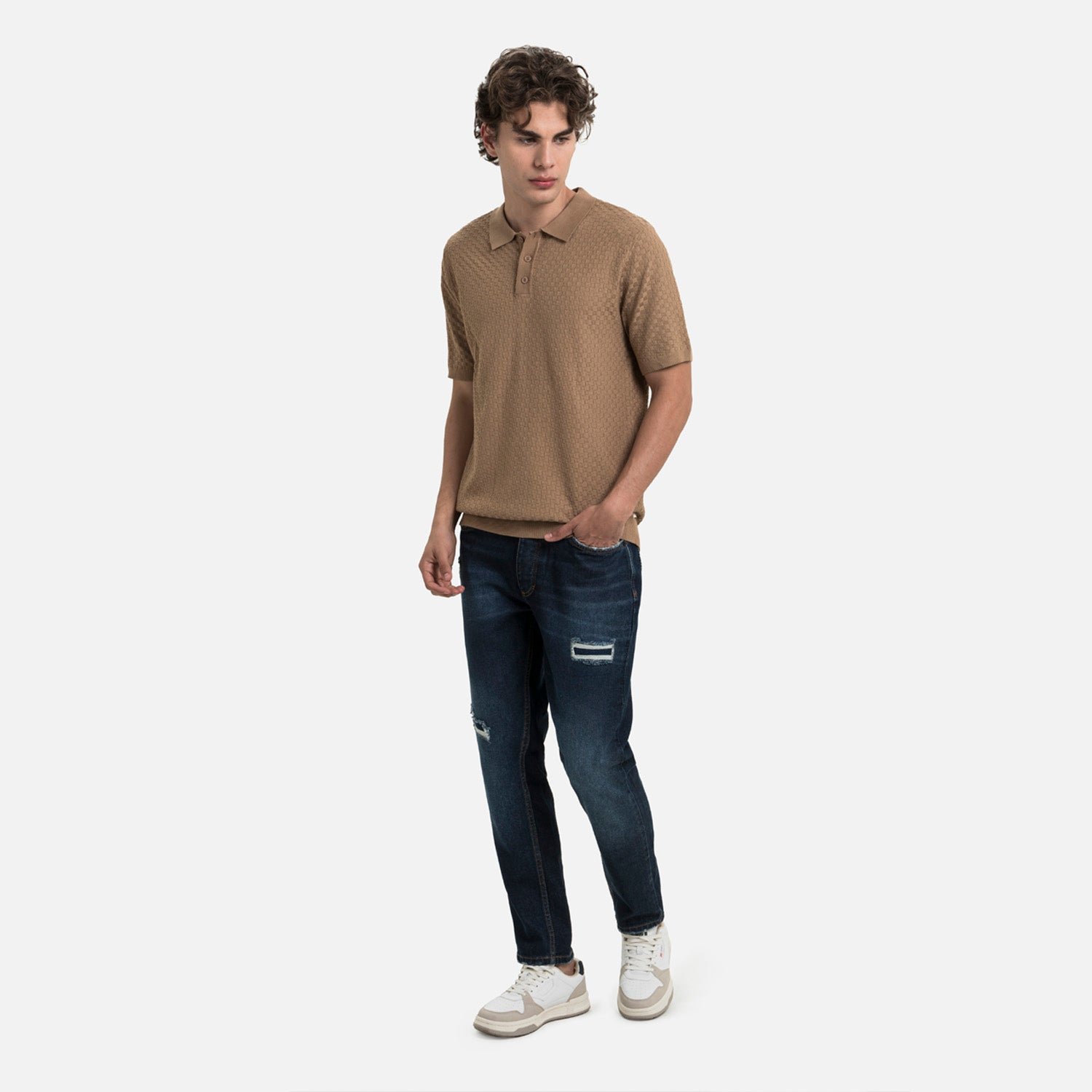 POLO MANGA CORTA COLOR TAUPE