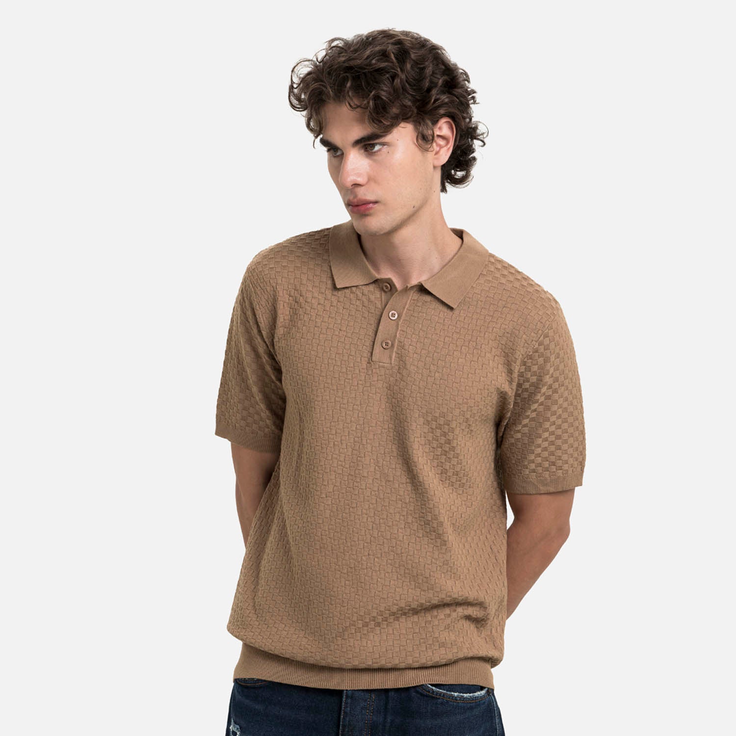 POLO MANGA CORTA COLOR TAUPE