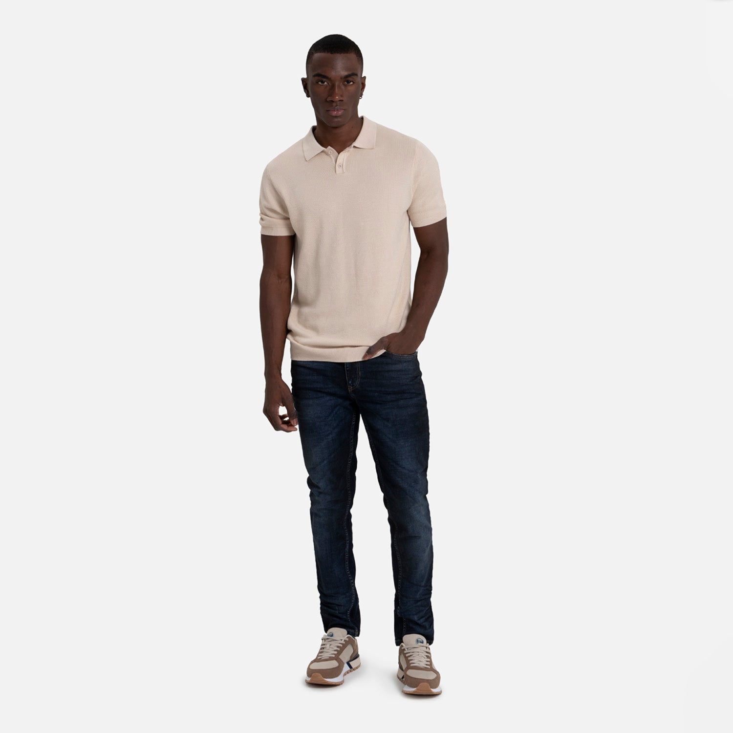POLO MANGA CORTA COLOR BEIGE