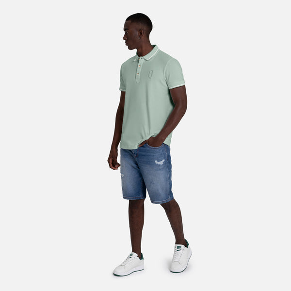 POLO MANGA CORTA COLOR VERDE MENTA EMPOLVADO