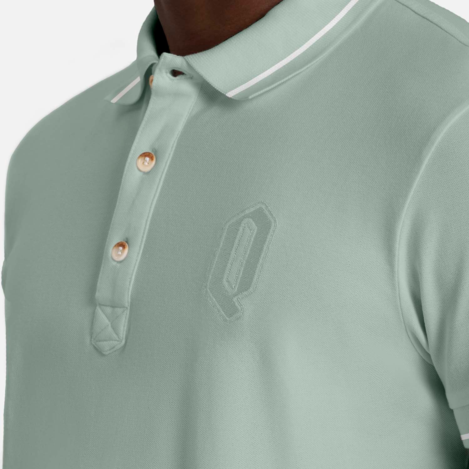POLO MANGA CORTA COLOR VERDE MENTA EMPOLVADO