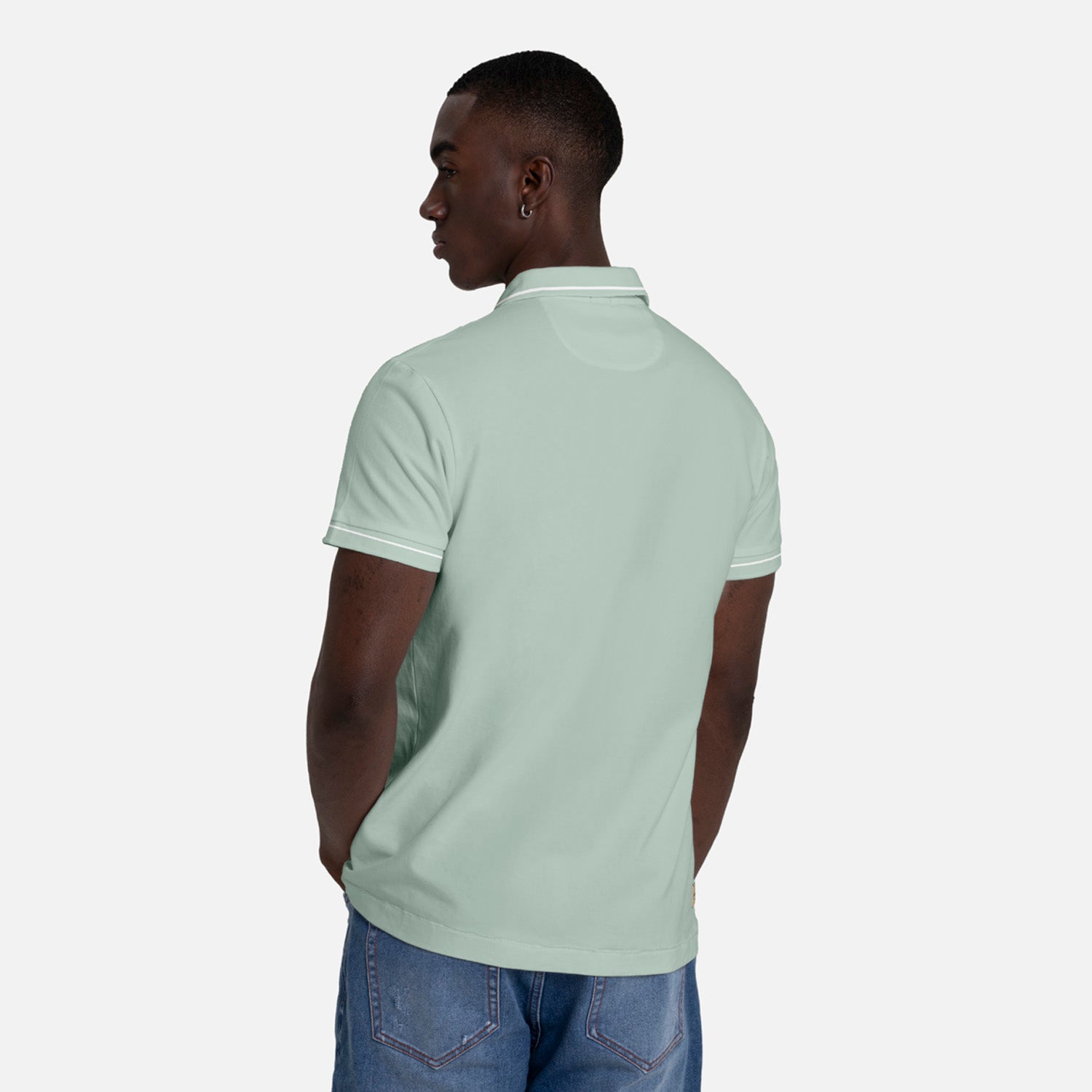 POLO MANGA CORTA COLOR VERDE MENTA EMPOLVADO