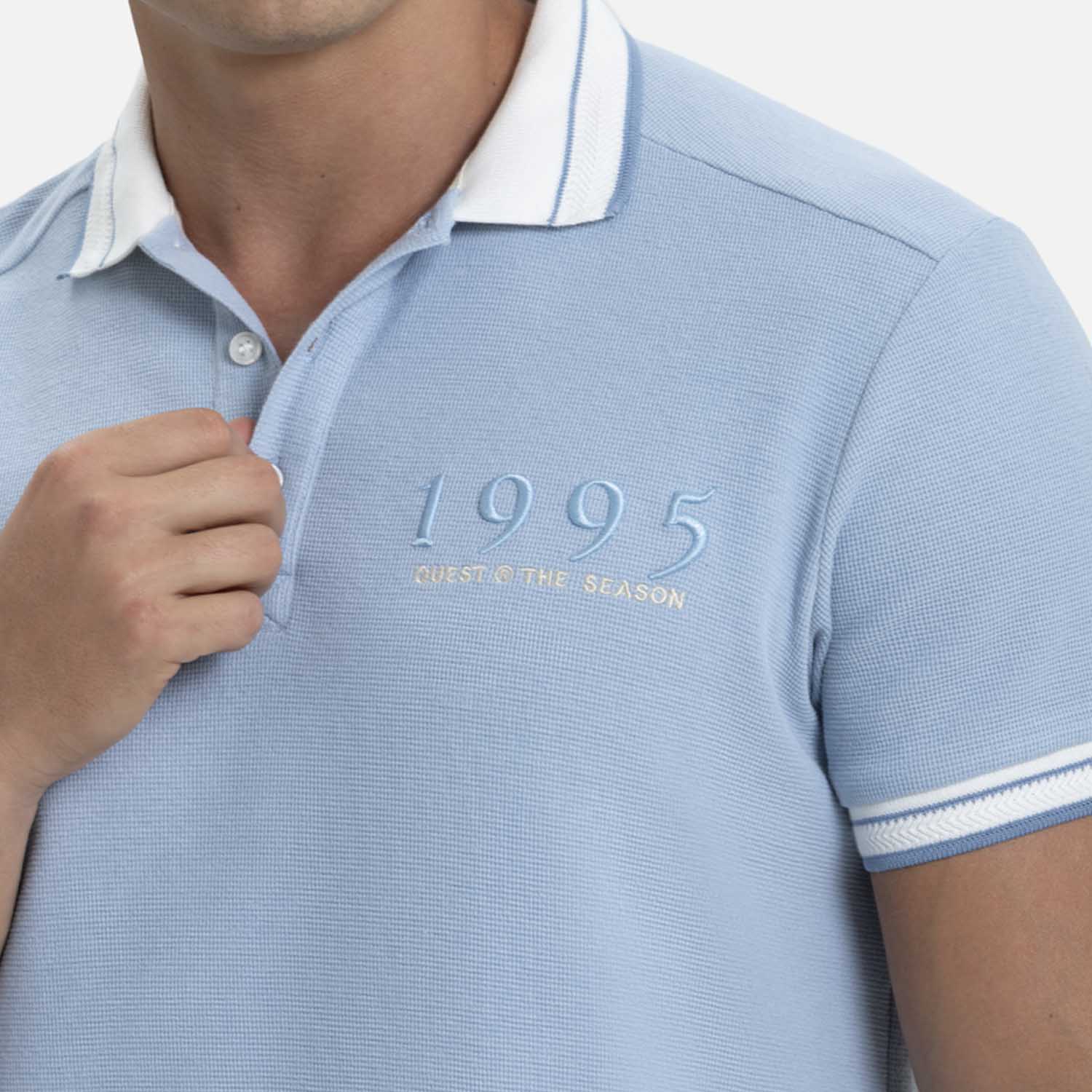 POLO MANGA CORTA COLOR AZUL CHAMBRAY