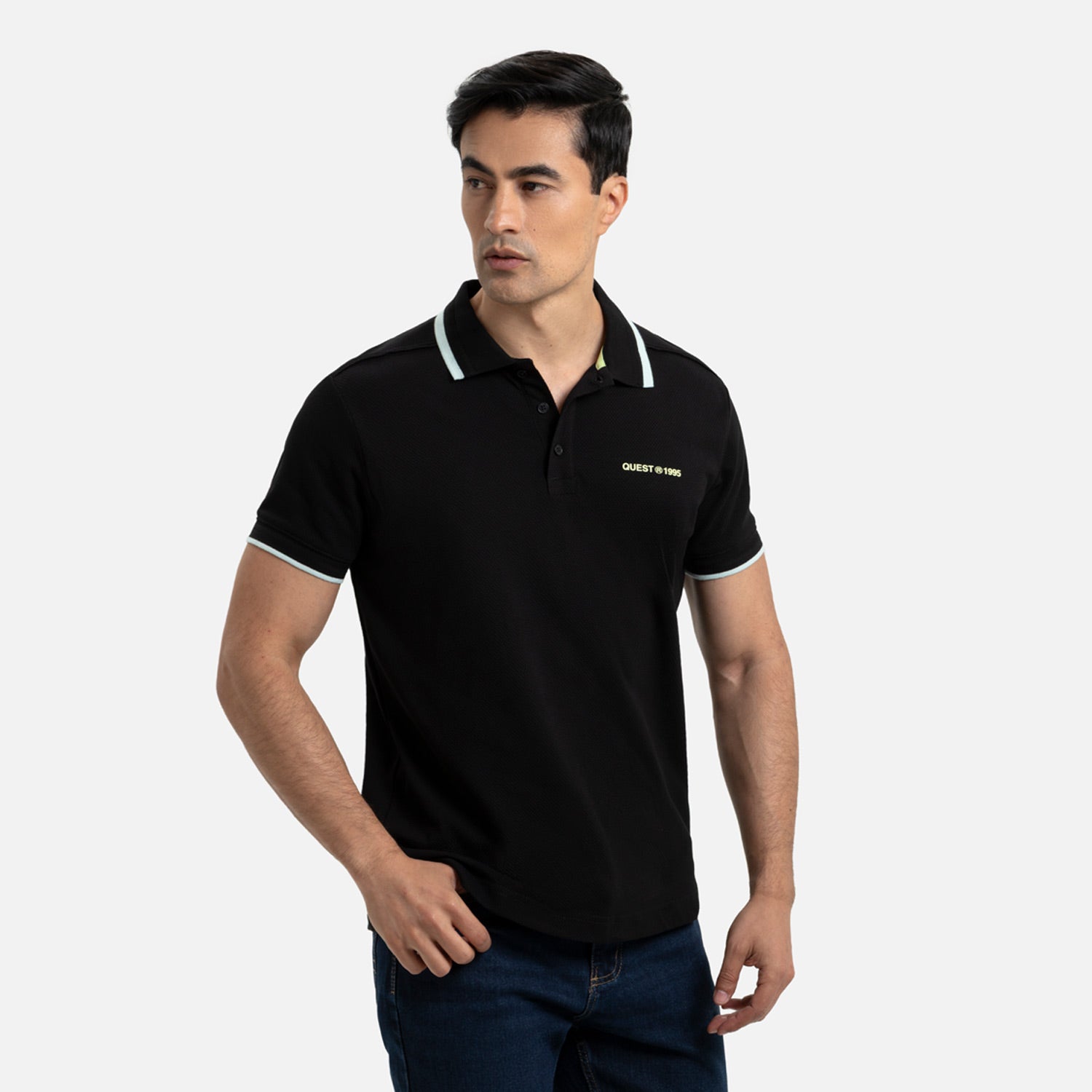 POLO MANGA CORTA COLOR NEGRO