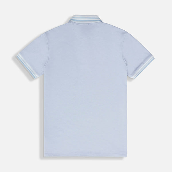 POLO MANGA LARGA COLOR AZUL CHAMBRAY