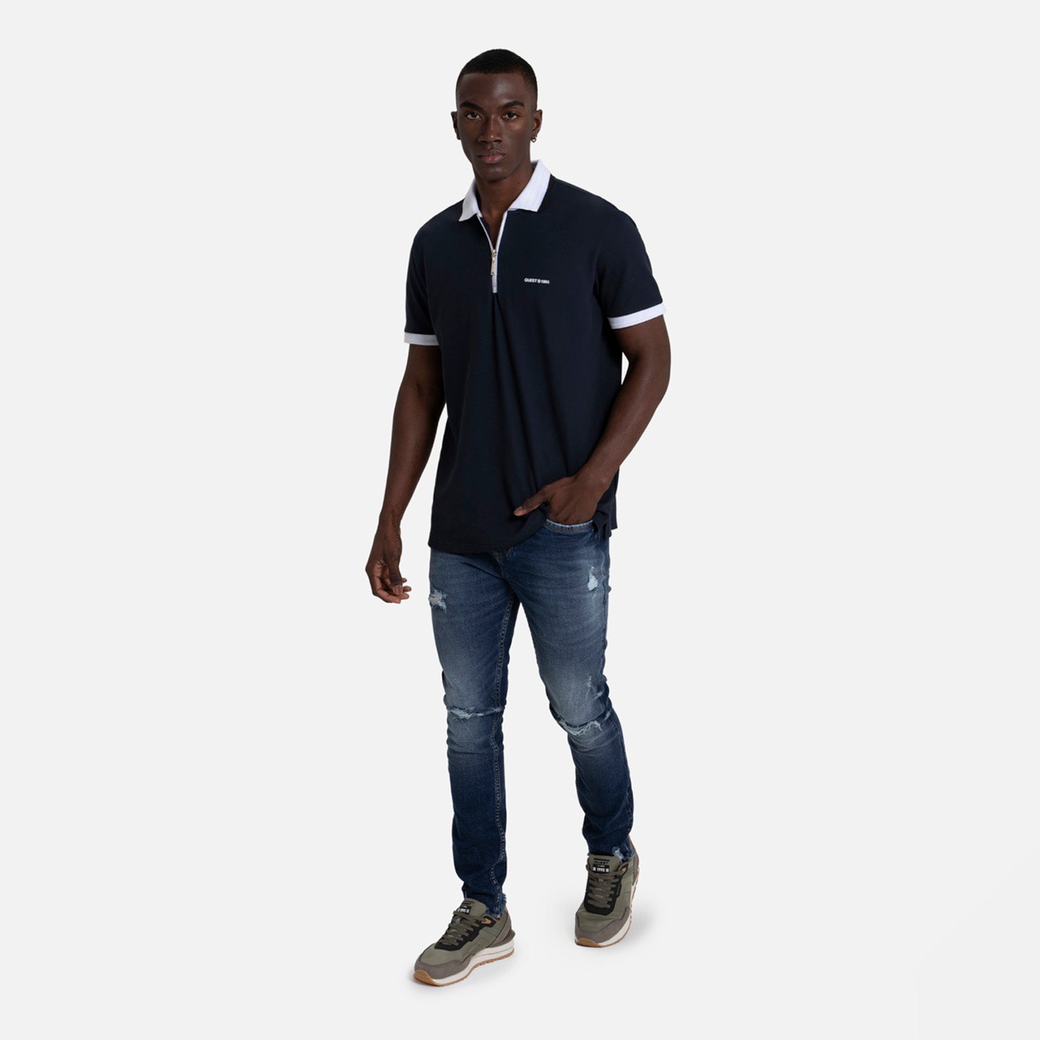 POLO MANGA CORTA COLOR AZUL OSCURO