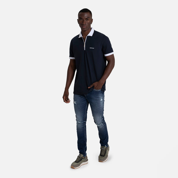 POLO MANGA CORTA COLOR AZUL OSCURO