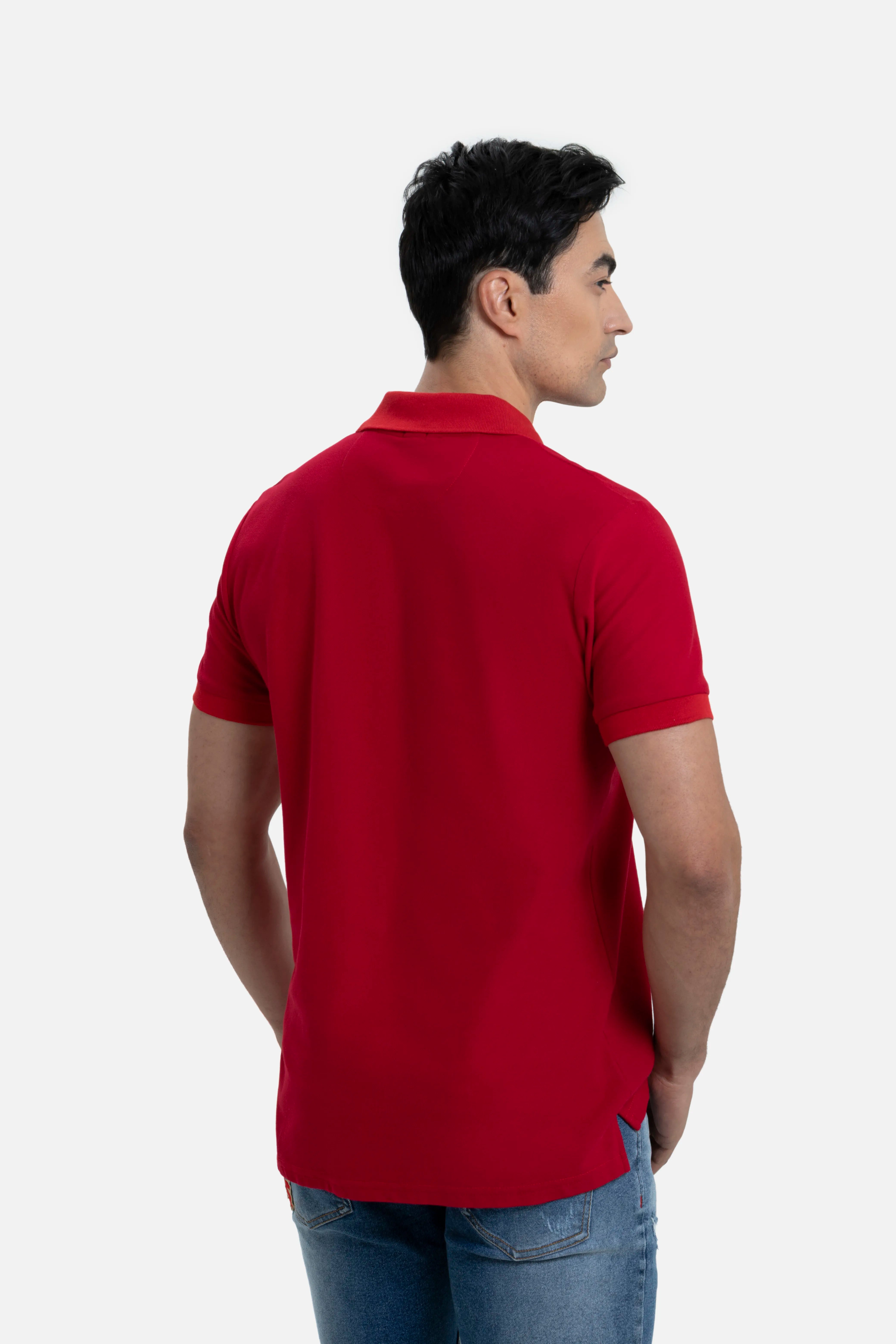 POLO MANGA CORTA COLOR ROJO