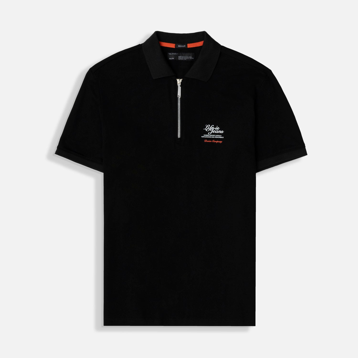 POLO MANGA CORTA COLOR NEGRO