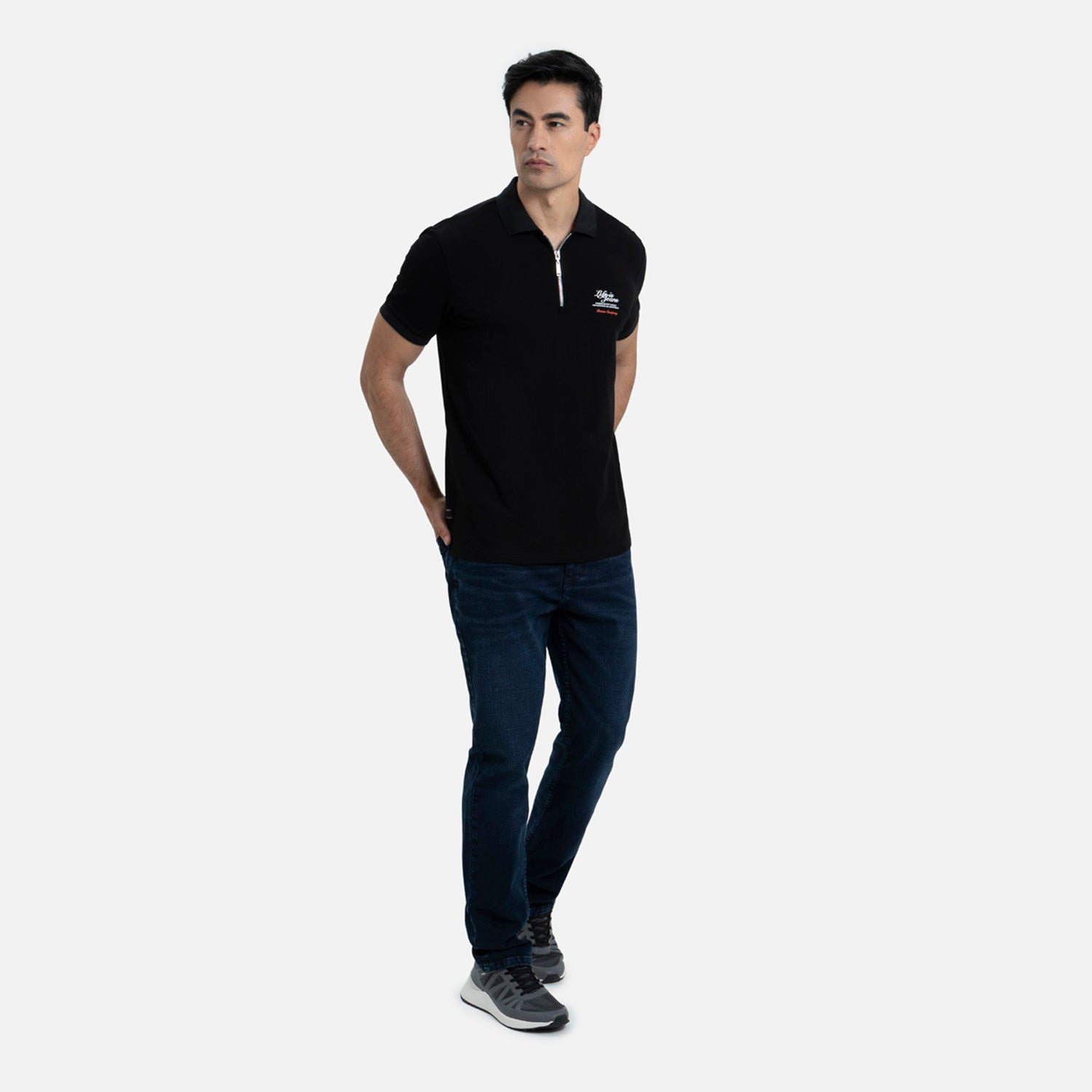 POLO MANGA CORTA COLOR NEGRO