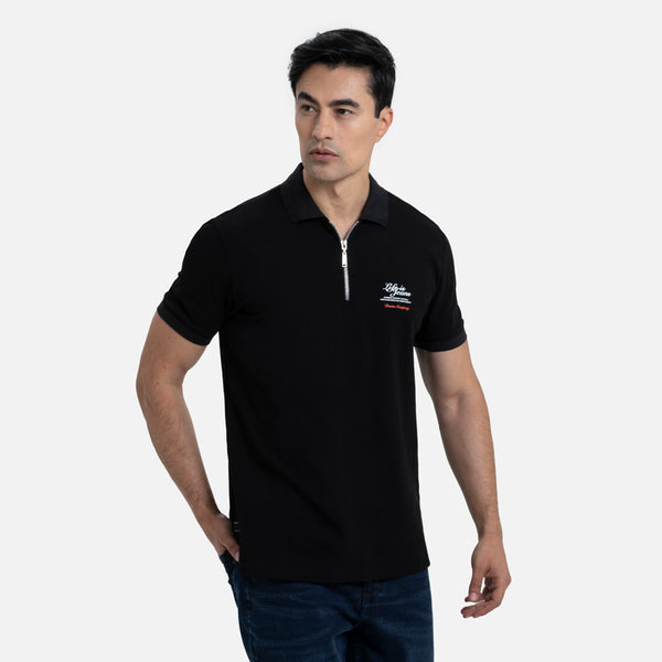 POLO MANGA CORTA COLOR NEGRO