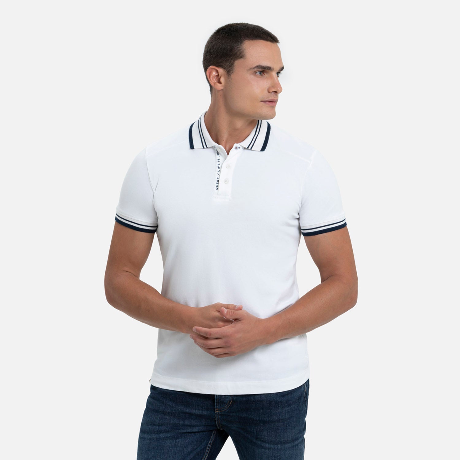 POLO MANGA CORTA COLOR IVORY