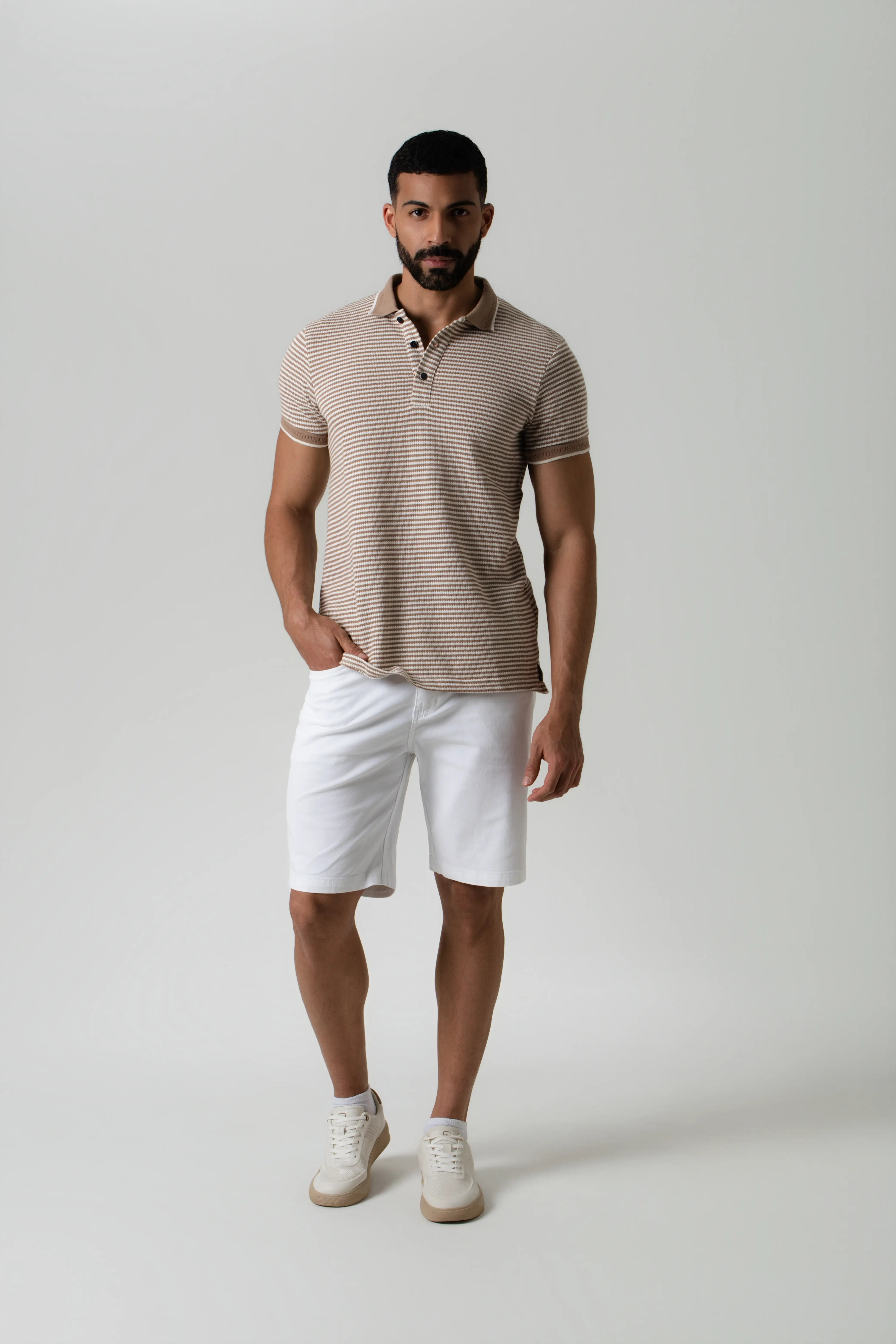 POLO MANGA CORTA COLOR ARENA