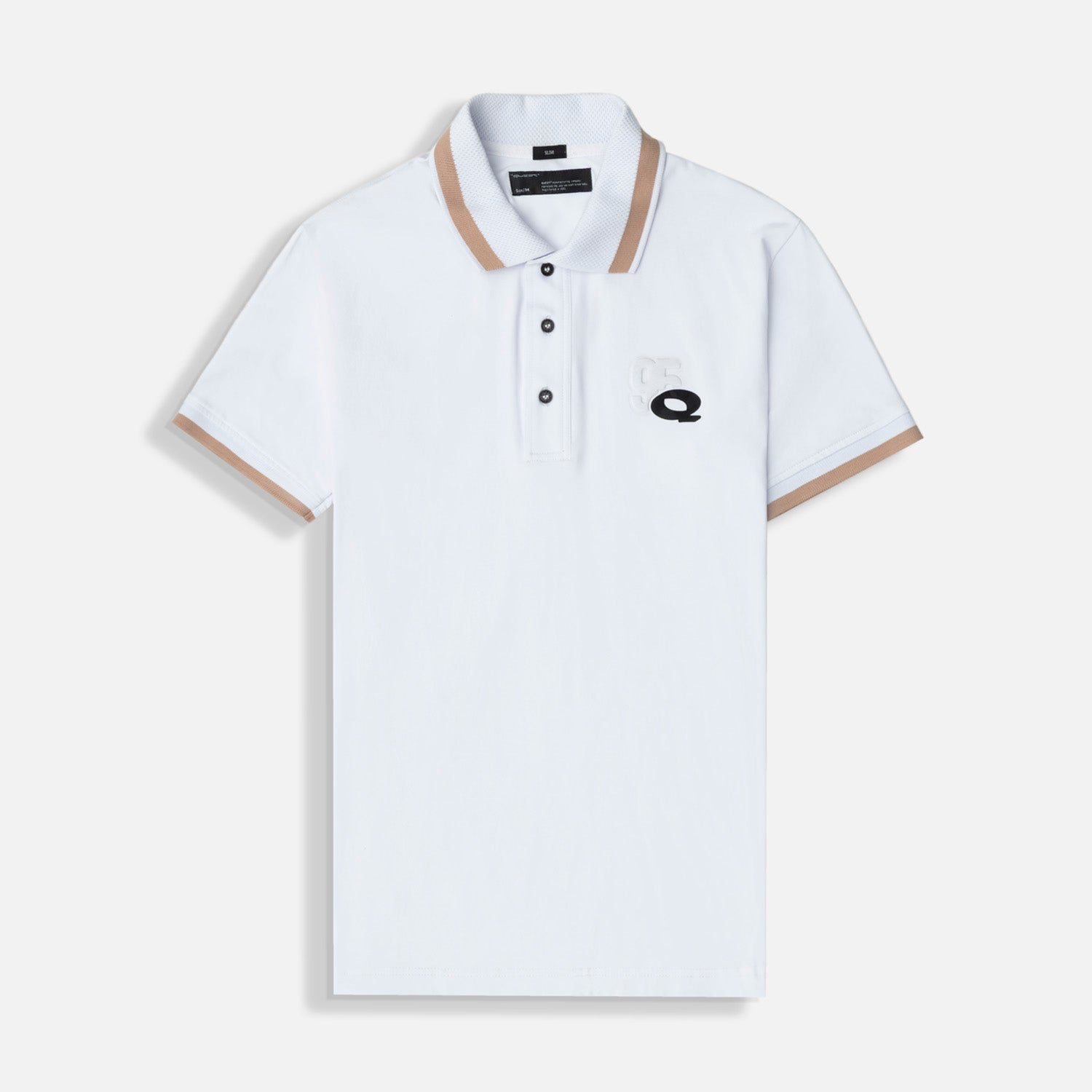 POLO MANGA CORTA COLOR BLANCO-GRIS CLARO