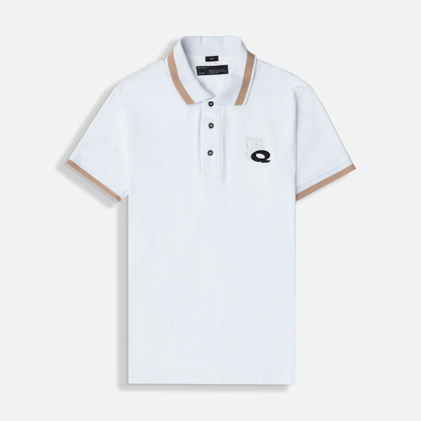 POLO MANGA CORTA COLOR BLANCO-GRIS CLARO