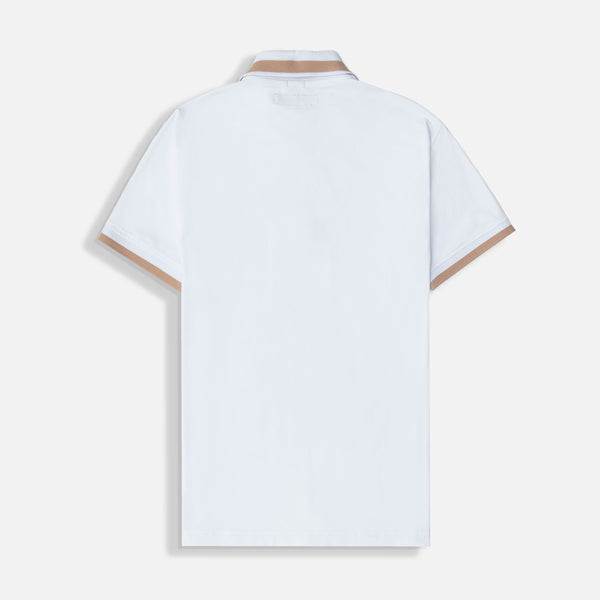 POLO MANGA CORTA COLOR BLANCO-GRIS CLARO
