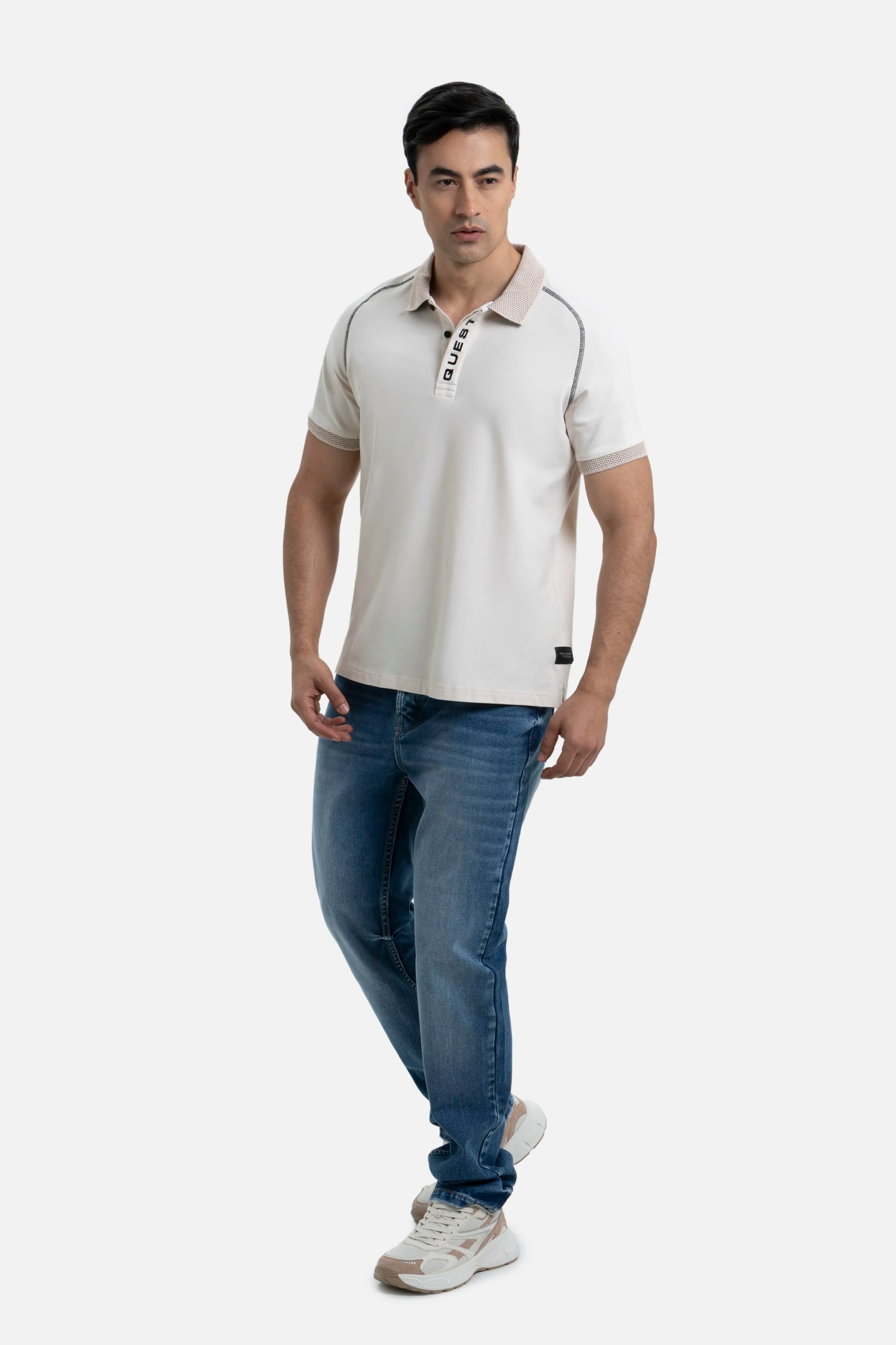 POLO MANGA CORTA COLOR WHITECAP GRAY