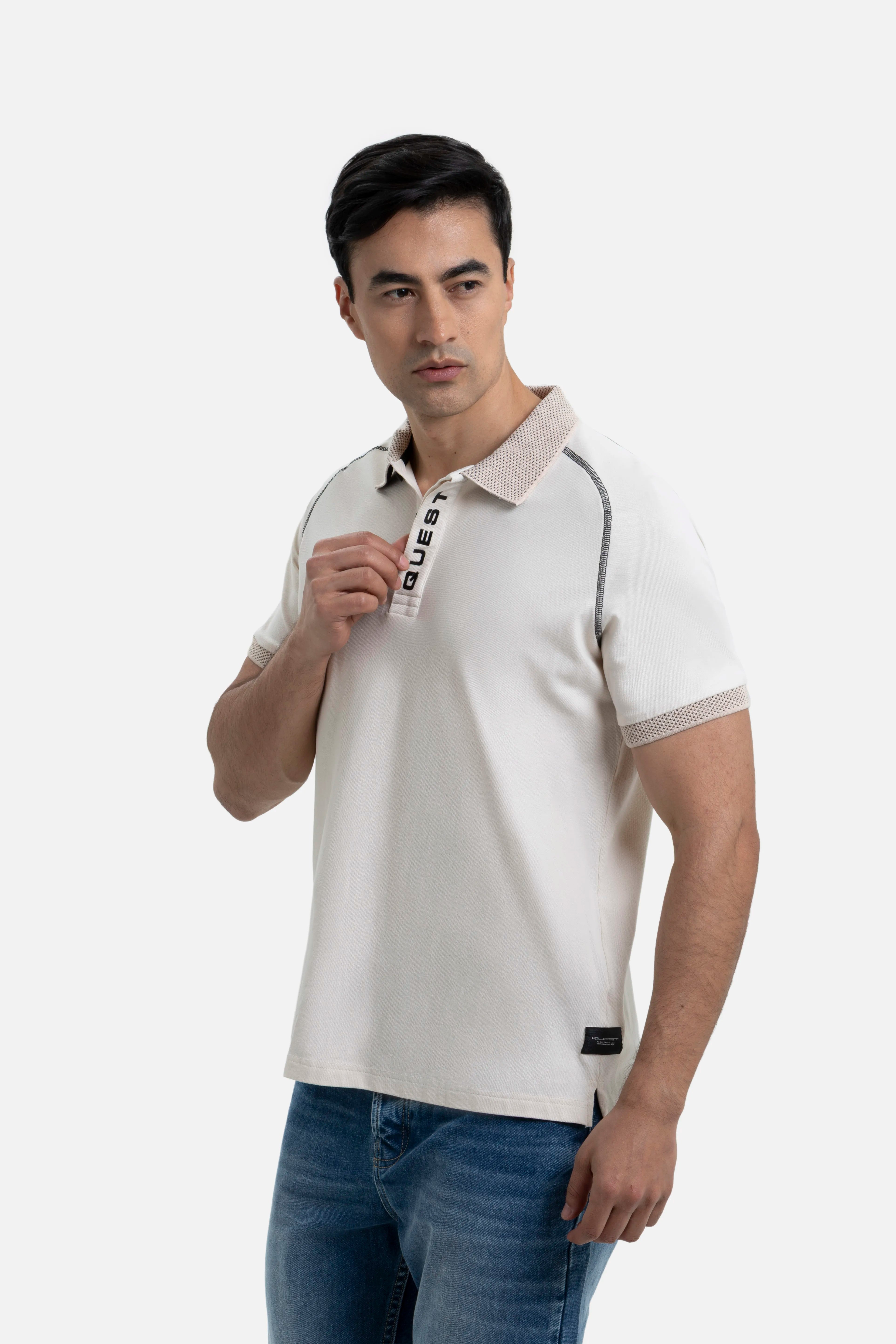 POLO MANGA CORTA COLOR WHITECAP GRAY