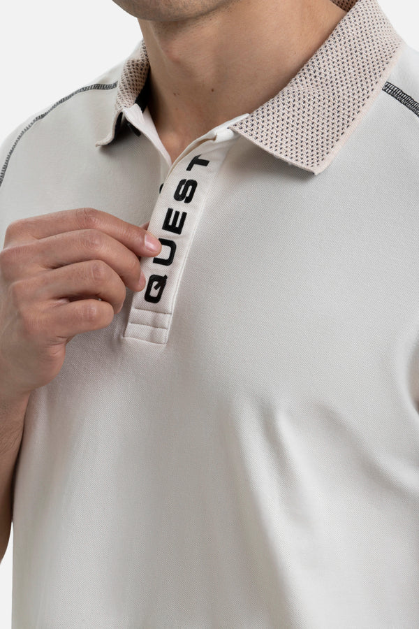 POLO MANGA CORTA COLOR WHITECAP GRAY