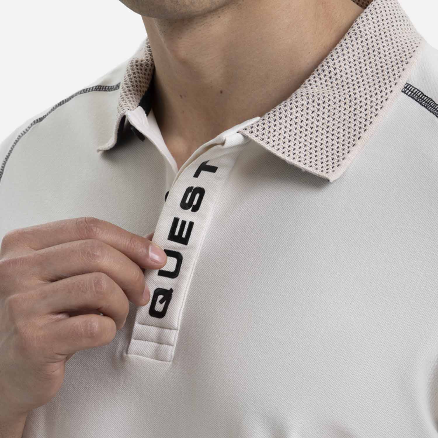 POLO MANGA CORTA COLOR WHITECAP GRAY