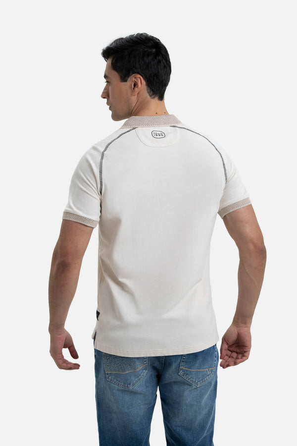 POLO MANGA CORTA COLOR WHITECAP GRAY