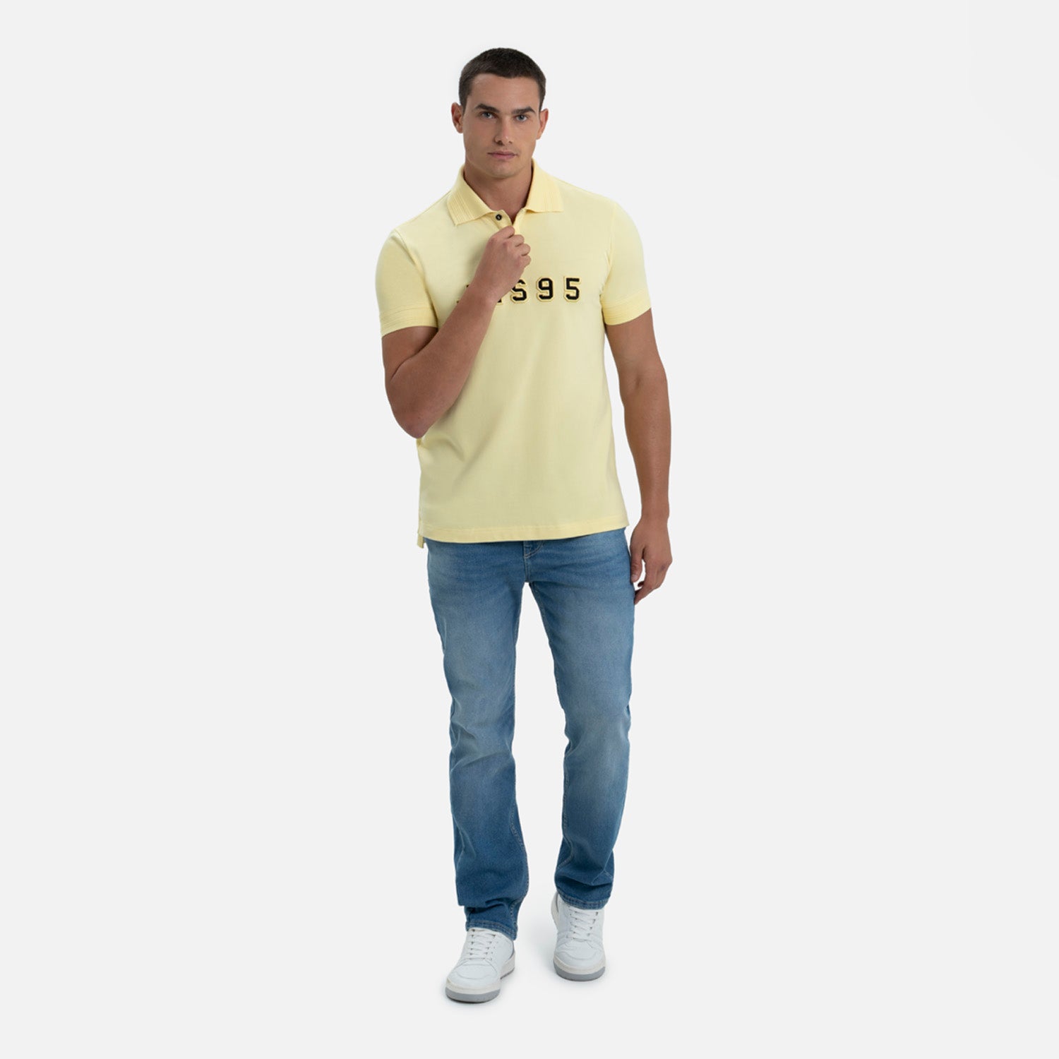 POLO MANGA CORTA COLOR BANANA PALIDO
