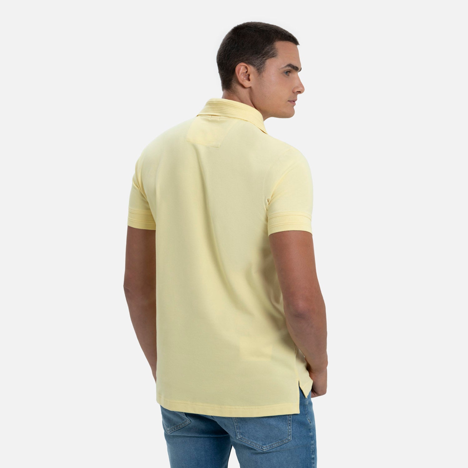 POLO MANGA CORTA COLOR BANANA PALIDO