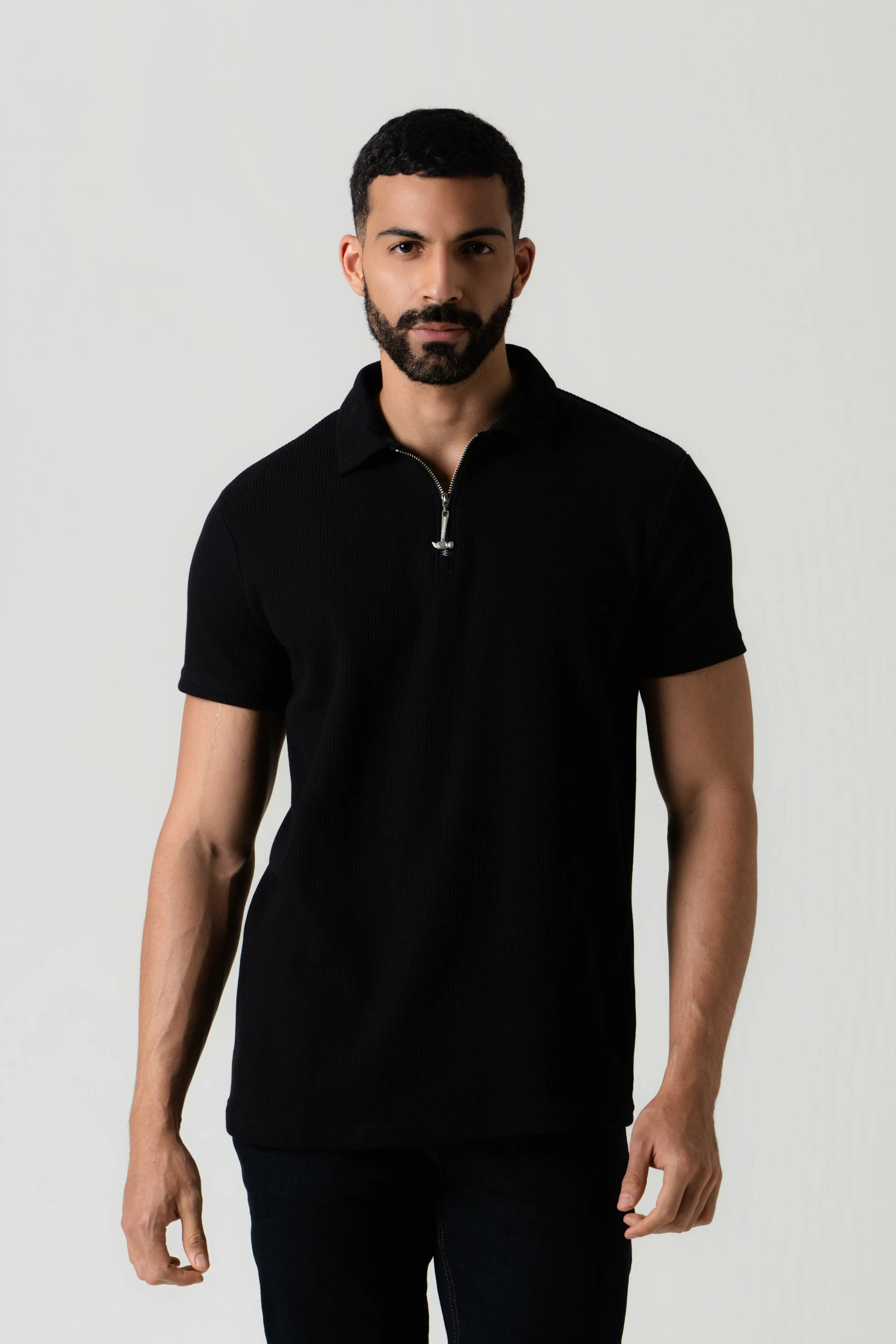 POLO MANGA CORTA COLOR NEGRO