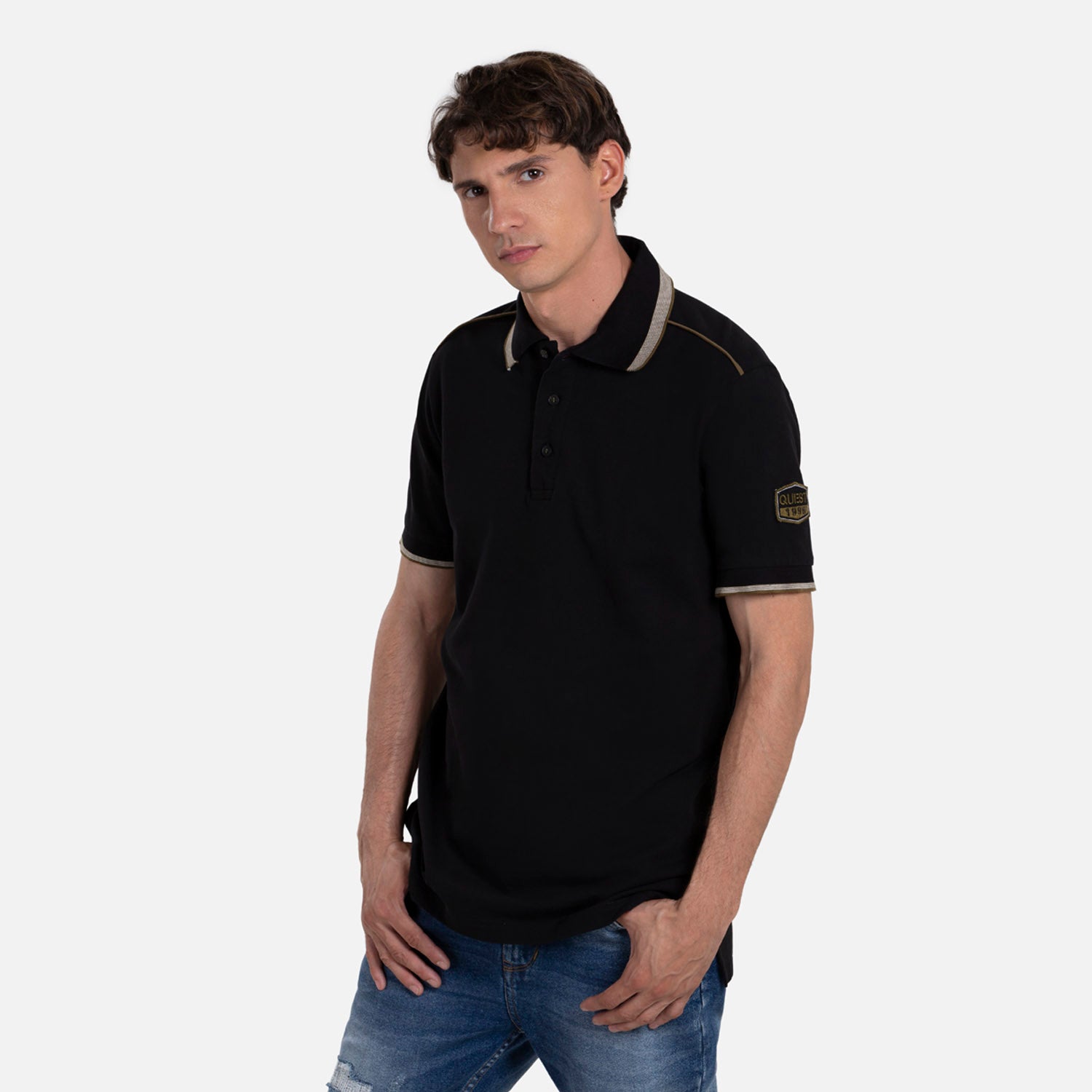 POLO MANGA CORTA COLOR NEGRO