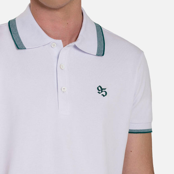 POLO MANGA CORTA COLOR BLANCO OPTICO