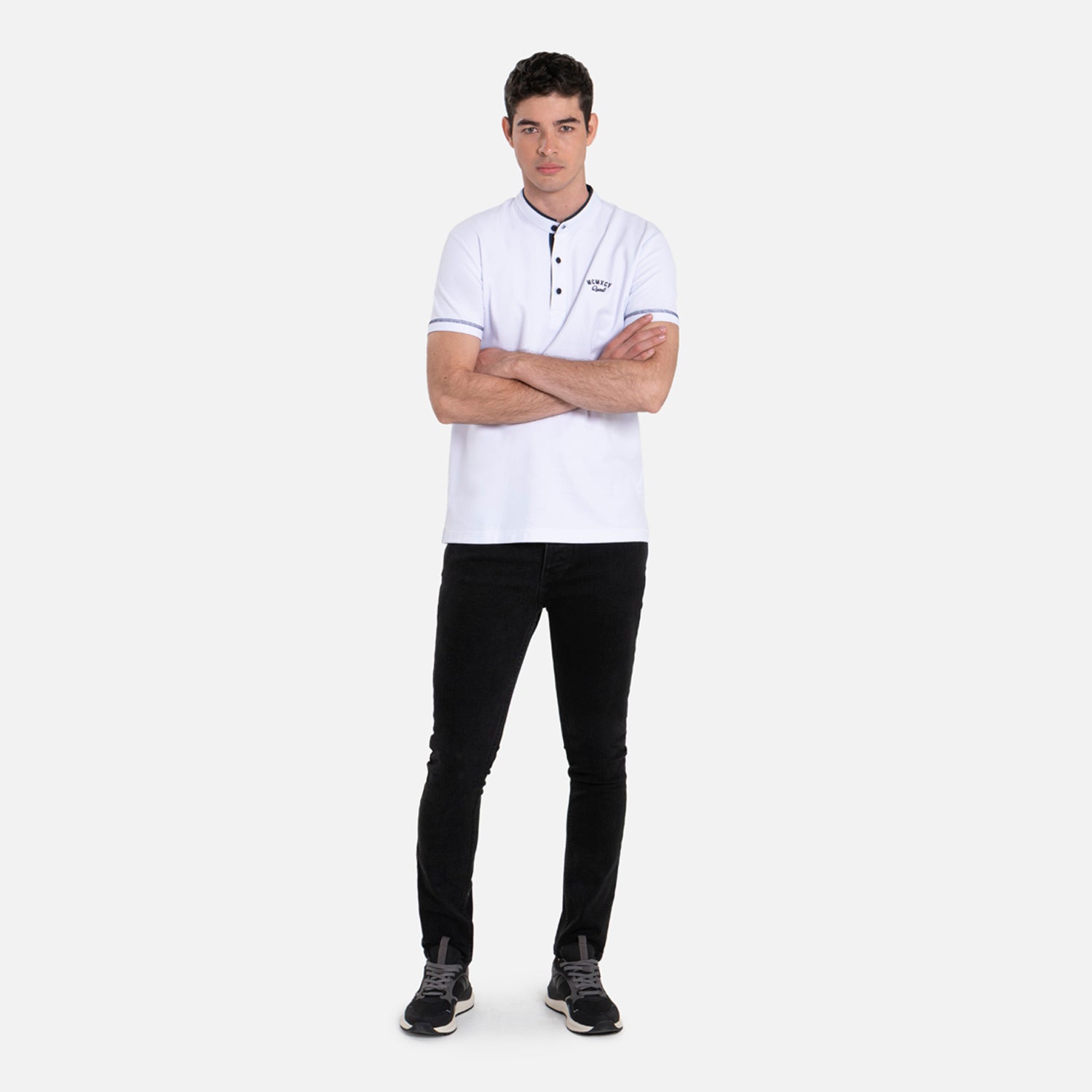POLO MANGA CORTA COLOR BLANCO OPTICO