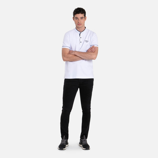 POLO MANGA CORTA COLOR BLANCO OPTICO