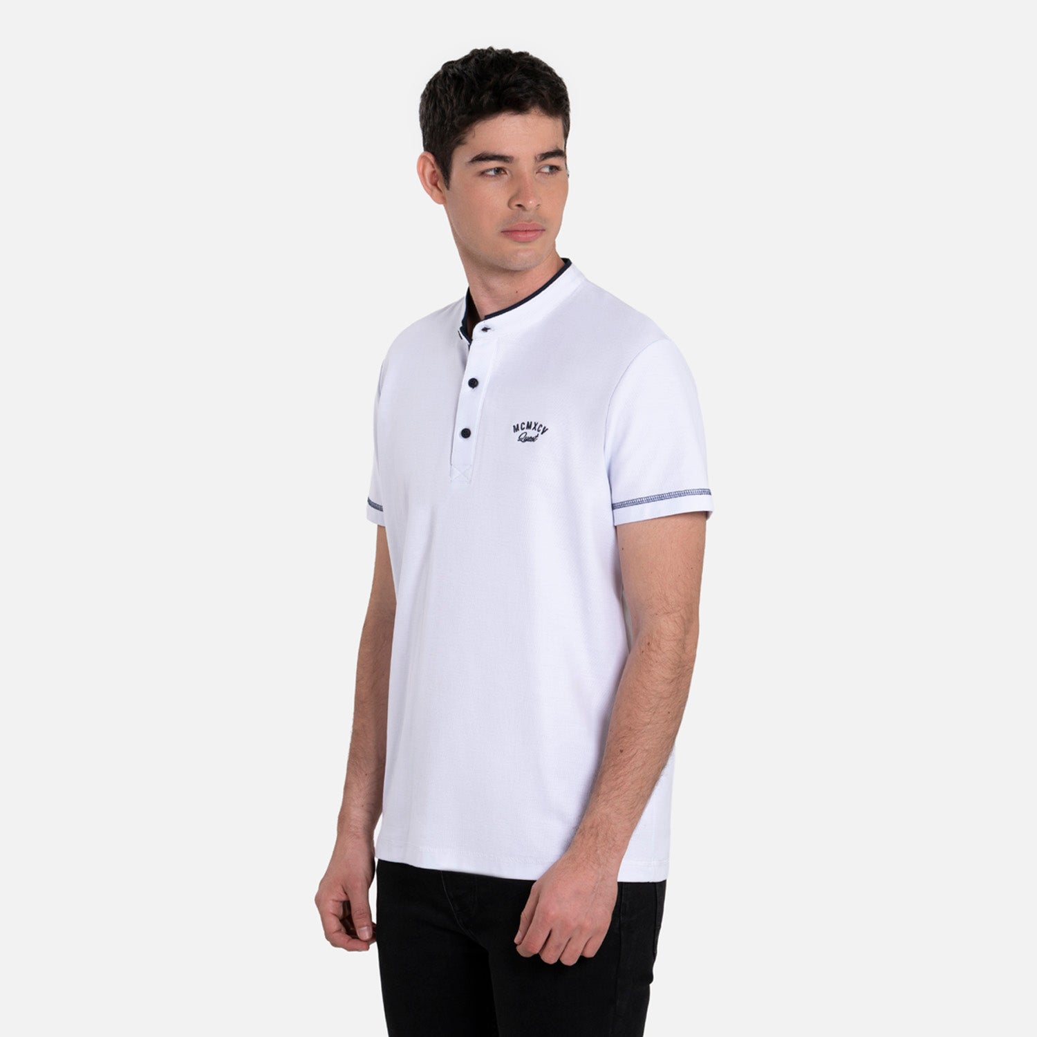 POLO MANGA CORTA COLOR BLANCO OPTICO