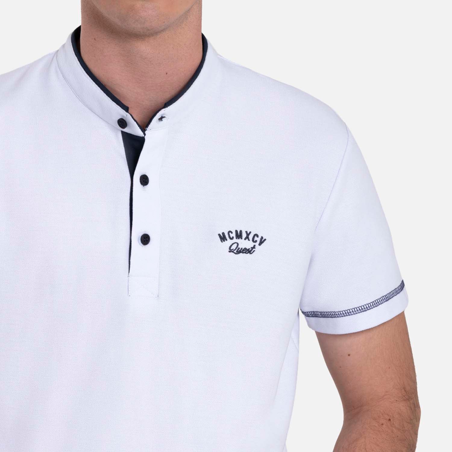 POLO MANGA CORTA COLOR BLANCO OPTICO
