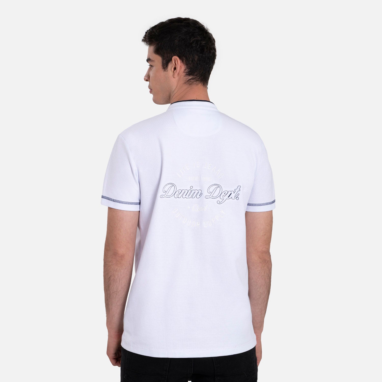 POLO MANGA CORTA COLOR BLANCO OPTICO