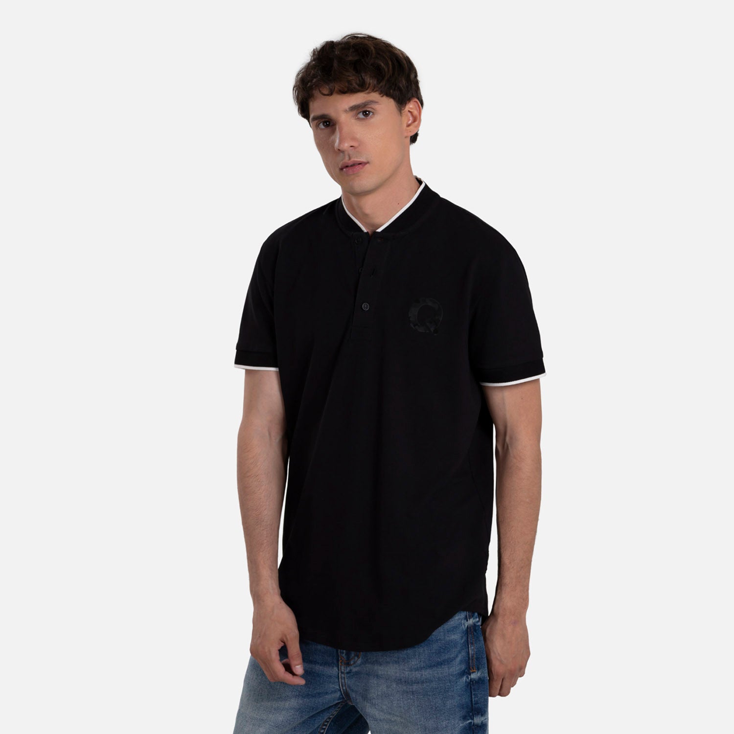 POLO MANGA CORTA COLOR NEGRO